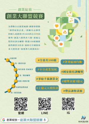【轉知】國家發展委員會「創業綻放-創業大聯盟競賽」活動